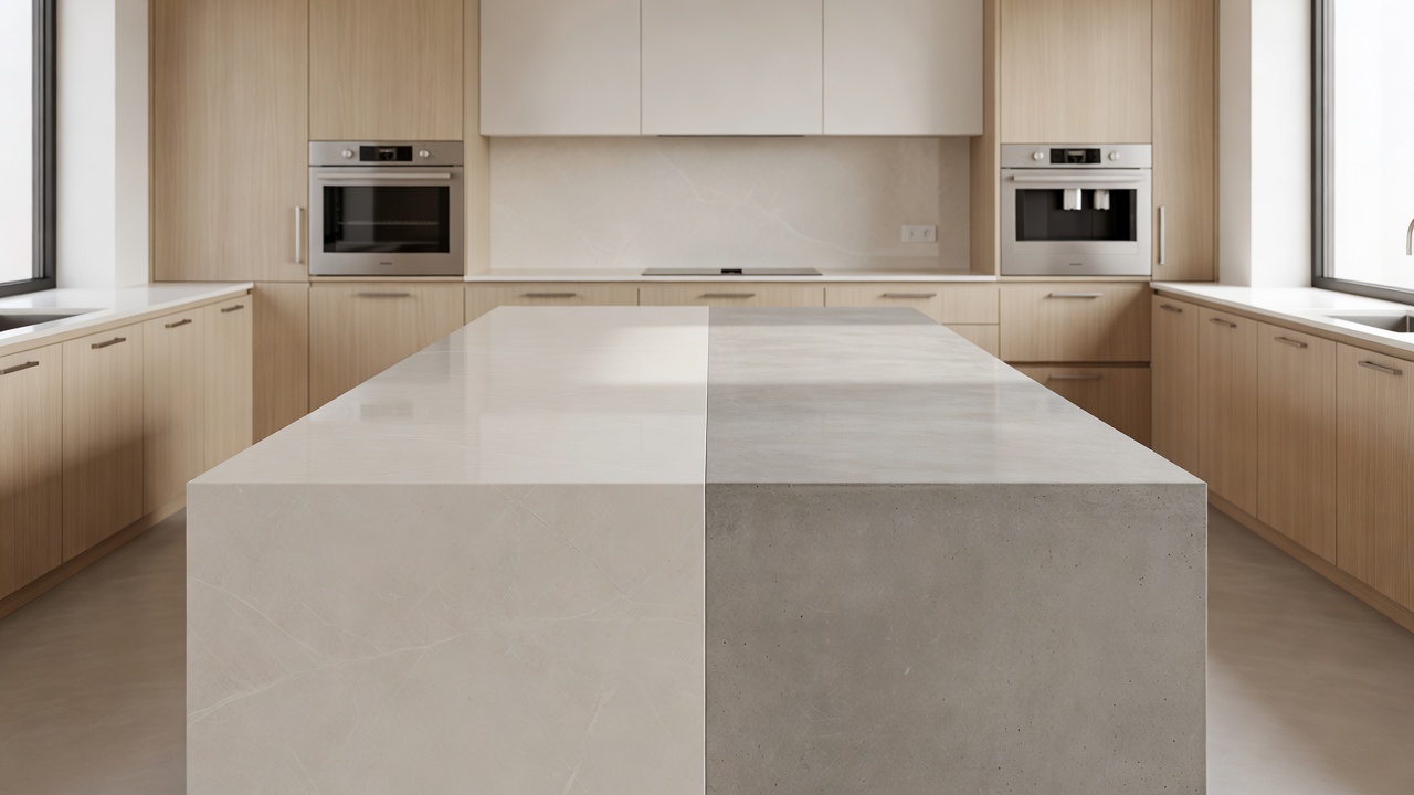 Porcelain vs Concrete Countertops: 2026 Kitchen Comparison