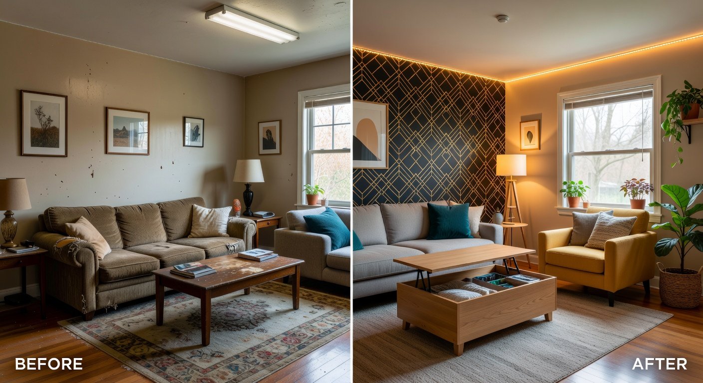 Revamp Fixer-Upper Living Room Under $750